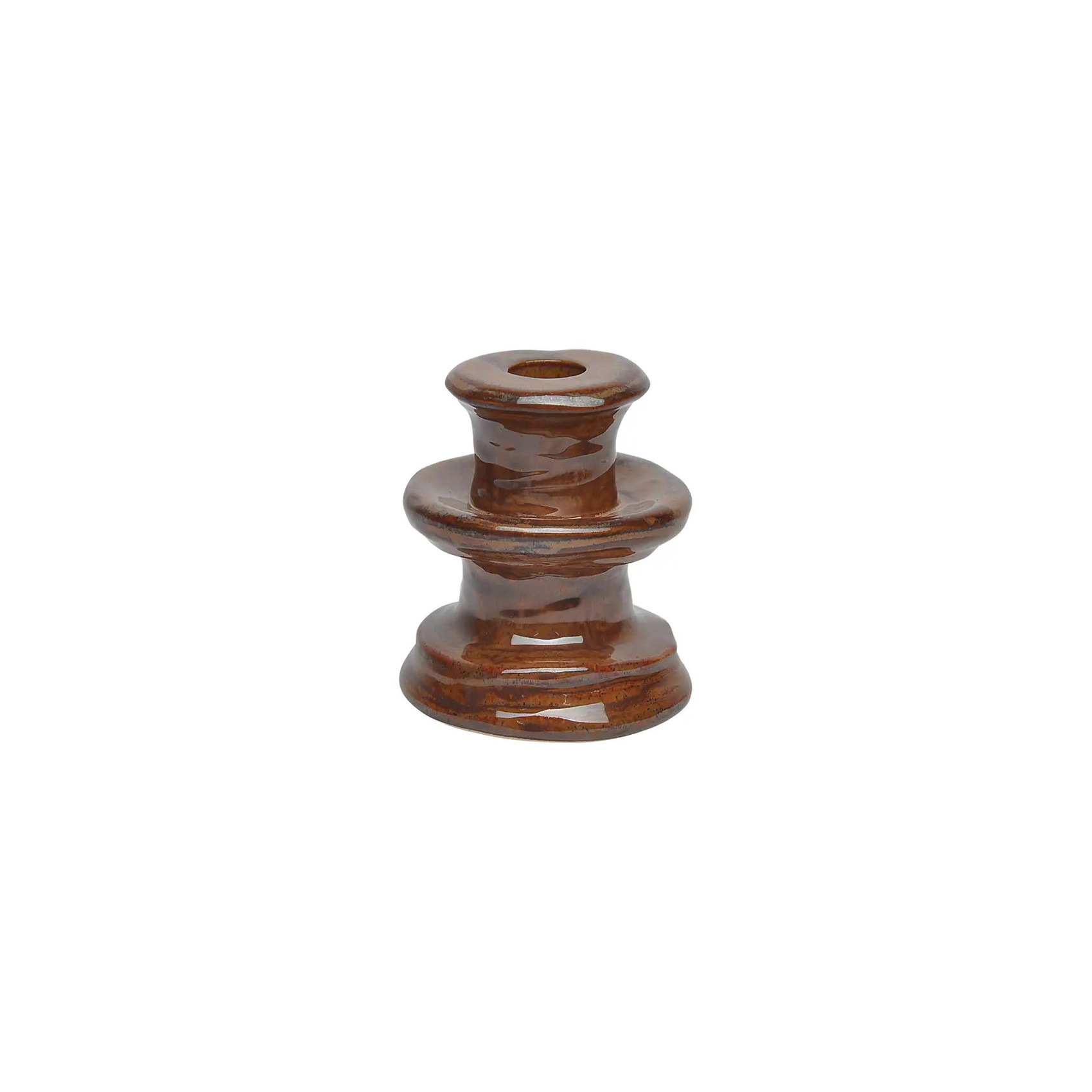 bougeoir céramique terre marron design rustique décoration