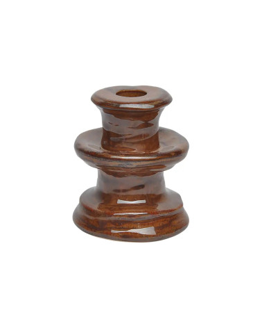 bougeoir céramique terre marron design rustique décoration