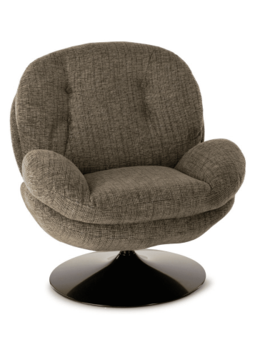 Fauteuil pivotant vintage vert mousse