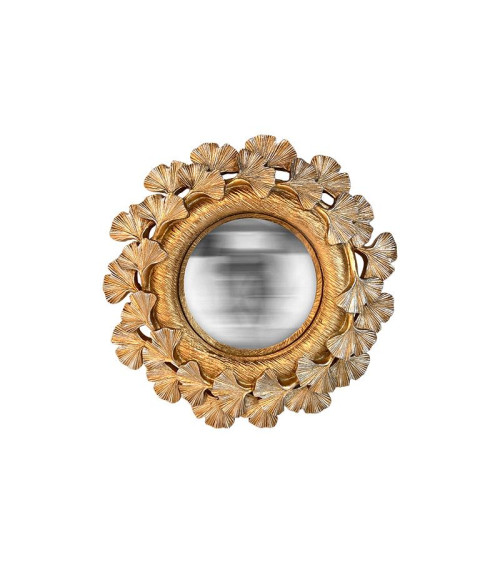 Miroir convexe couronne doré 15,8cm, miroir mural décoratif, style antique chic, idéal décoration classique ou baroque