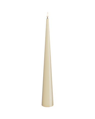Bougie LED conique ivoire Deluxe Homeart 35 cm avec flamme réaliste oscillante, élégante et moderne.