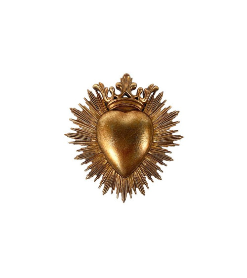 Décoration murale Ex-Voto coeur avec couronne rayonnante- style baroque
