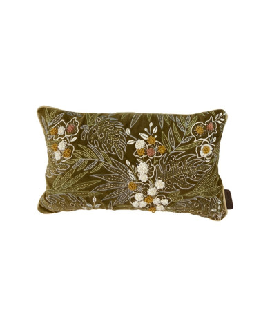 Housse de coussin brodée - Vert 30x50