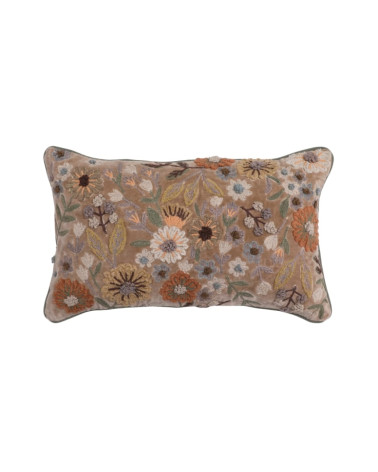 Housse de coussin brodée - Créme 30x50