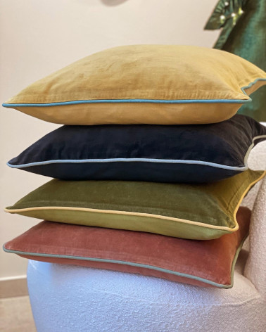 Housse de coussin velours - Vert 50x50