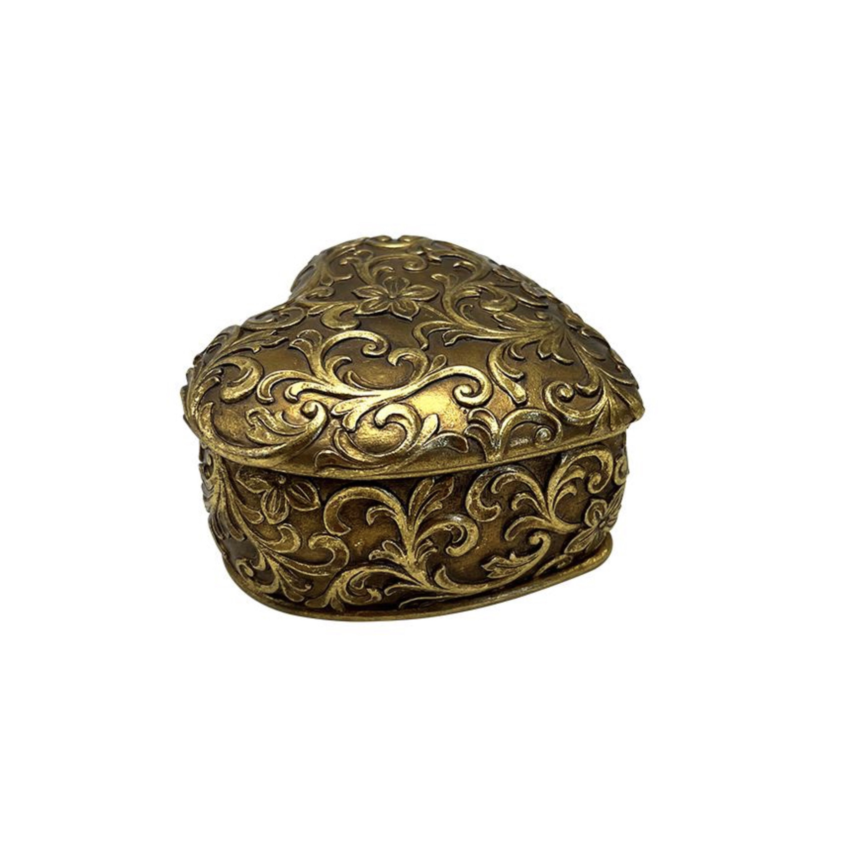 boîte coeur dorée vintage avec arabesques - HOMEDÉCO by Béa