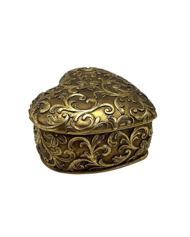 boîte coeur dorée vintage avec arabesques - HOMEDÉCO by Béa