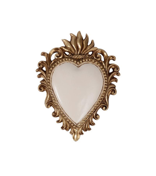 Ex-Voto coeur blanc et doré