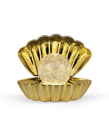 Lampe décorative coquillage doré brillant