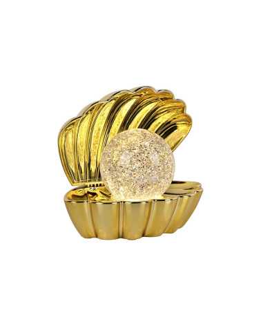 Lampe décorative coquillage doré brillant