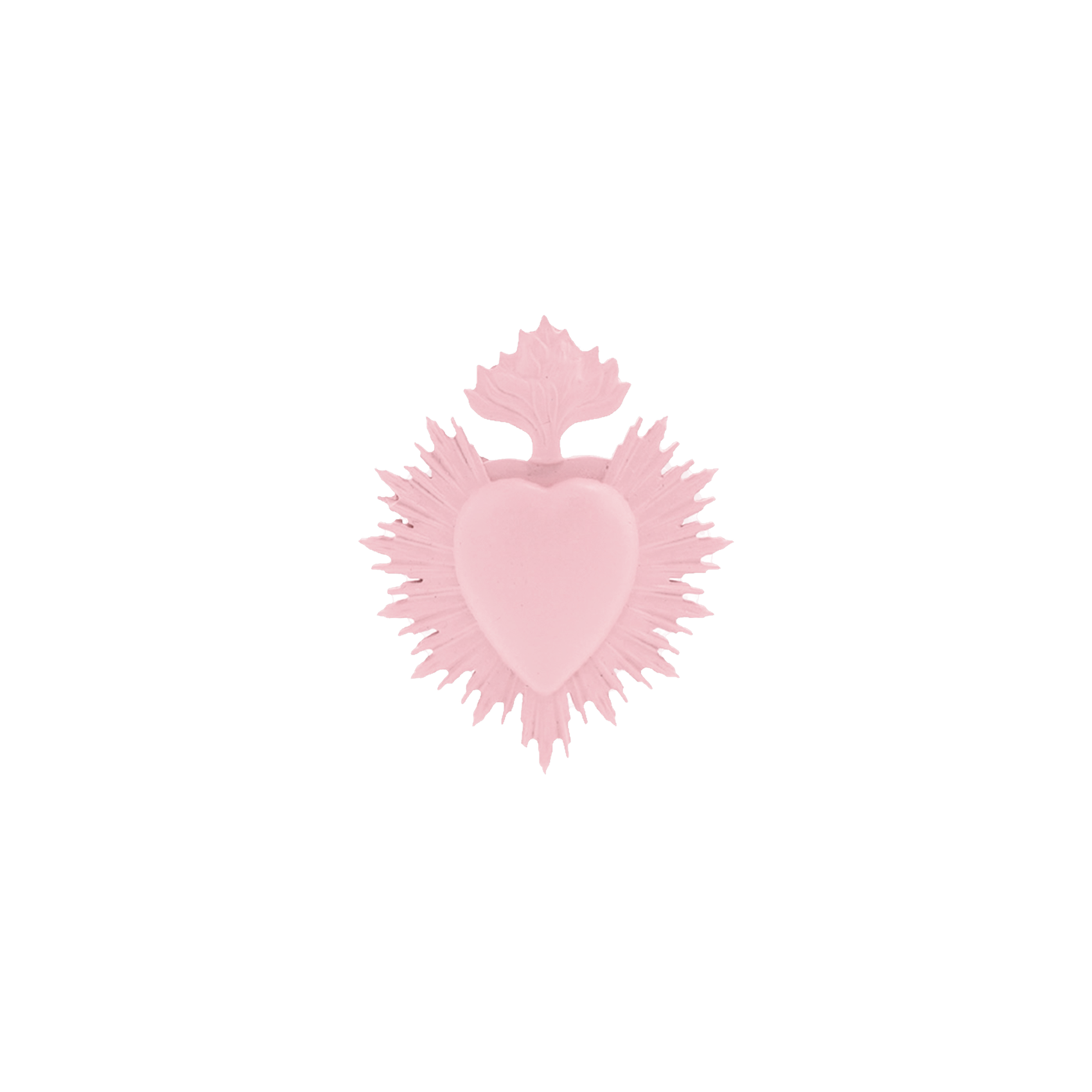 Décoration murale ex-voto coeur rose poudré romantique.