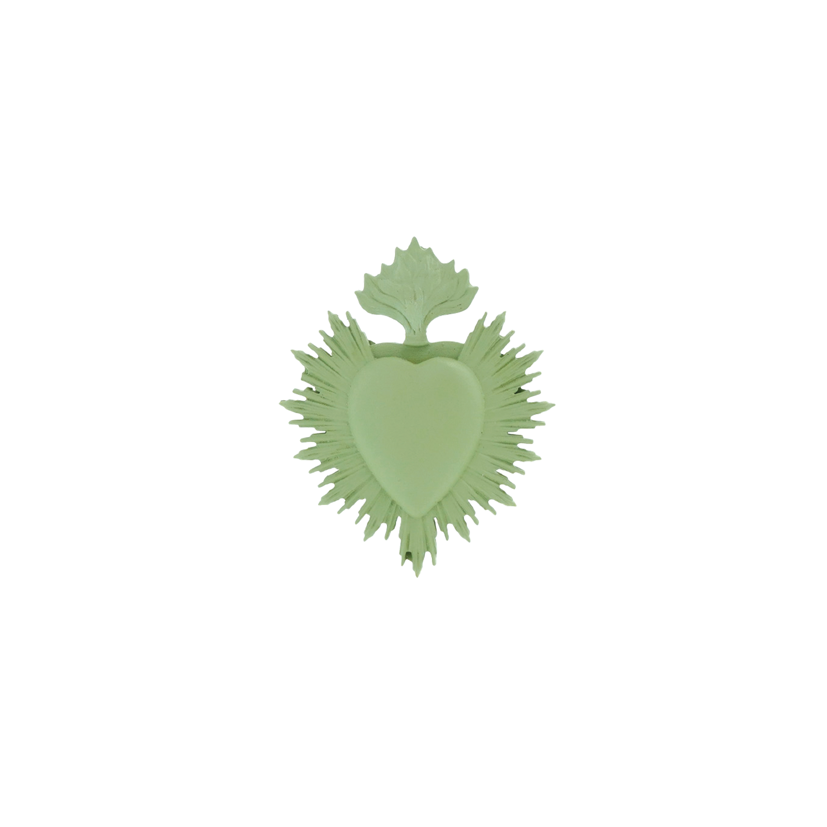 Coeur ex-voto à accrocher vert amande décoration intérieure.