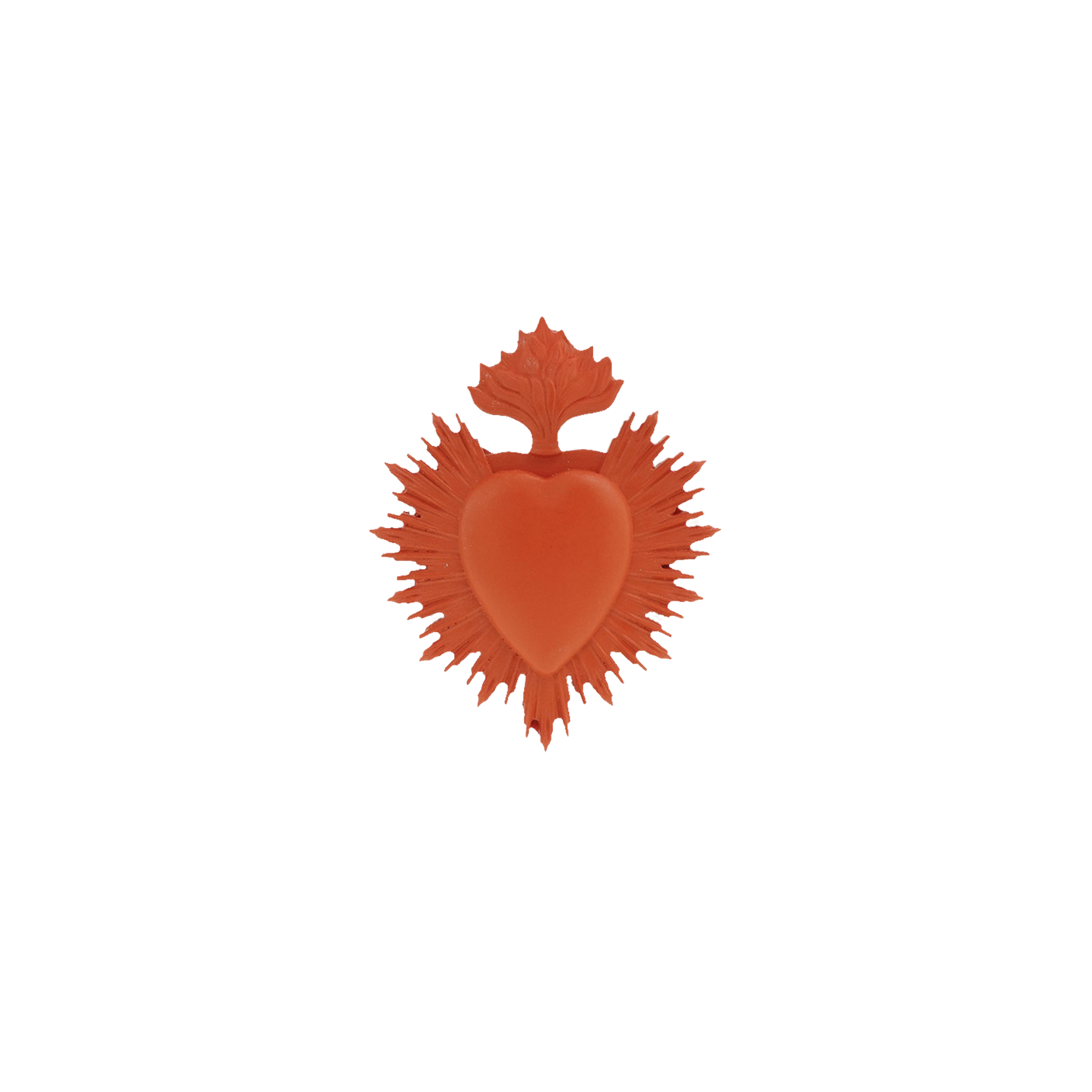 Ex-voto coeur sacré mural couleur terracotta style méditerranéen.