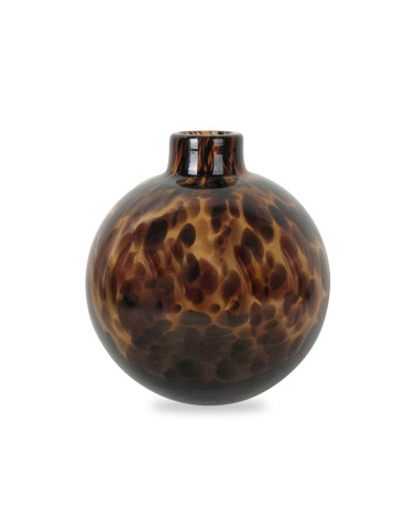 Vase rond leopard - D12,5 H13 cm