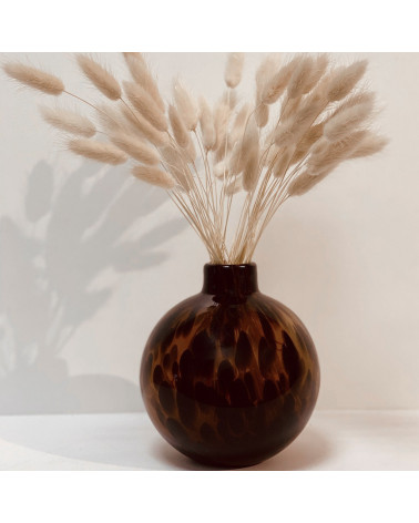 Vase rond leopard - D12,5 H13 cm