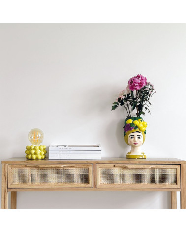 Lampe décorative citron à piles