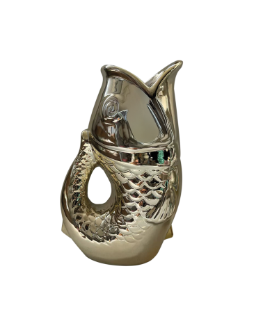 Vase poisson en céramique dorée