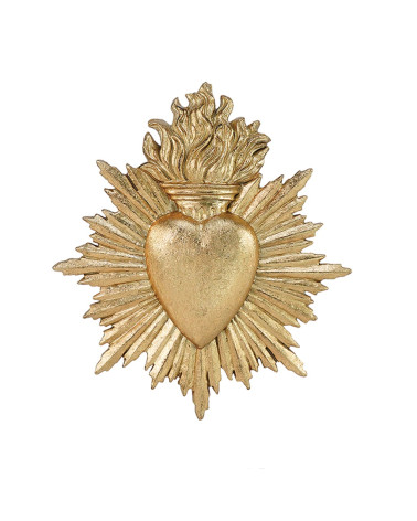 Ex-voto décoratif en résine dorée effet or pour une touche baroque et chic.