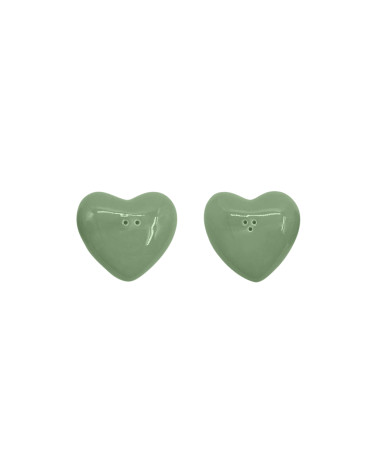 Set de sel et poivre coeur matcha