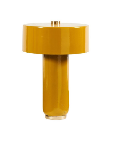 Détail Lampe Manto Moutarde, finition en fer, vue rapprochée, éclairage lumineux