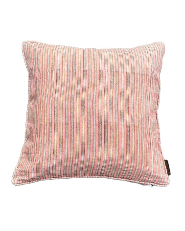 Housse de coussin en lin de luxe à rayures