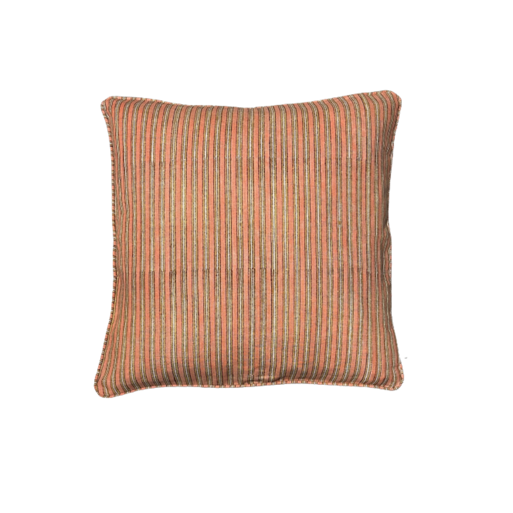 Coussin Amanda en lin à rayures - Rose