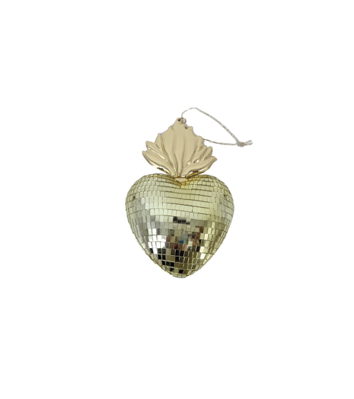 Boule à facettes en forme de coeur Ex-Voto doré HOMEDÉCO by Béa