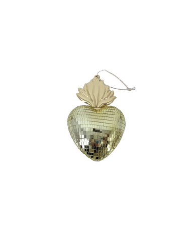 Boule à facettes en forme de coeur Ex-Voto doré HOMEDÉCO by Béa