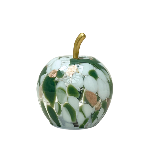 Déco LED pomme tachetée verte en verre- HOMEDÉCO by Béa
