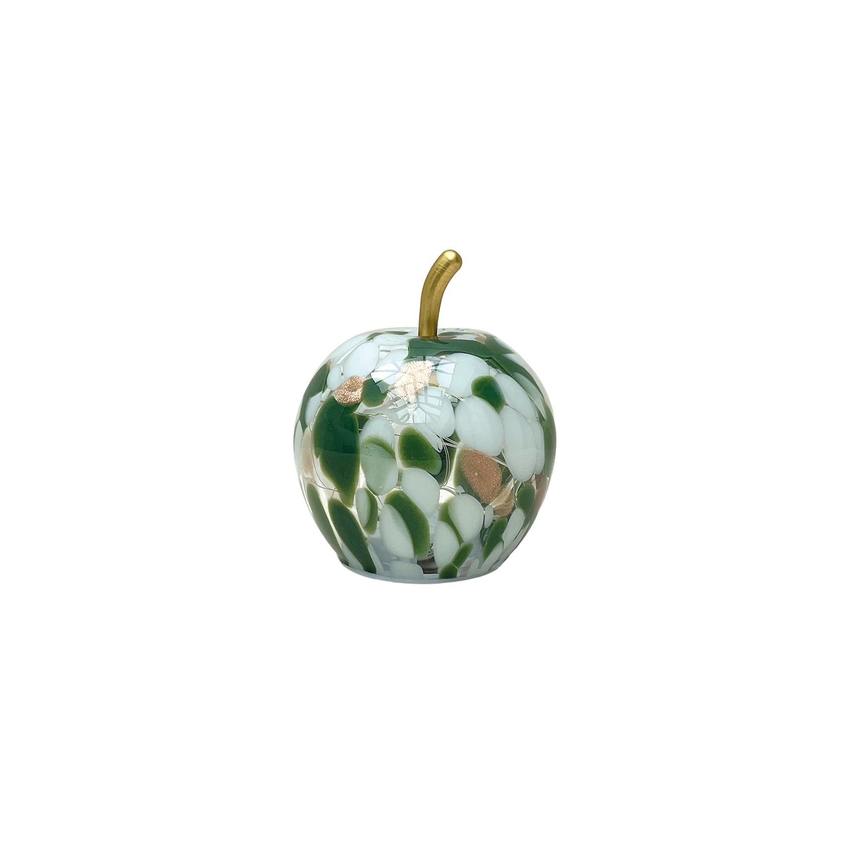 Déco LED pomme tachetée verte en verre- HOMEDÉCO by Béa
