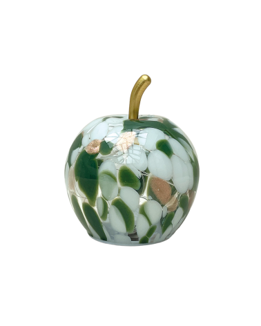 Déco LED pomme tachetée verte en verre- HOMEDÉCO by Béa