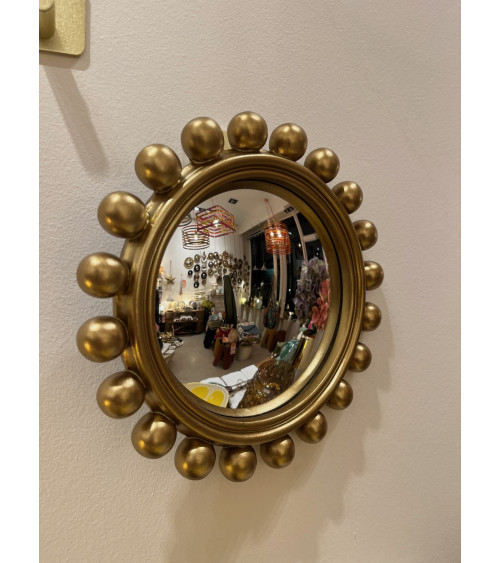 miroir convexe boules doré décoration murale