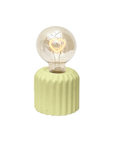 Lampe décorative jaune coeur à piles