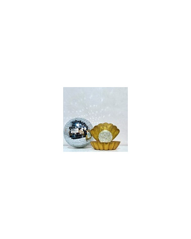 Boule à facettes disco 20 cm avec une lampe coquillage idéale pour une décoration intérieure et évènements