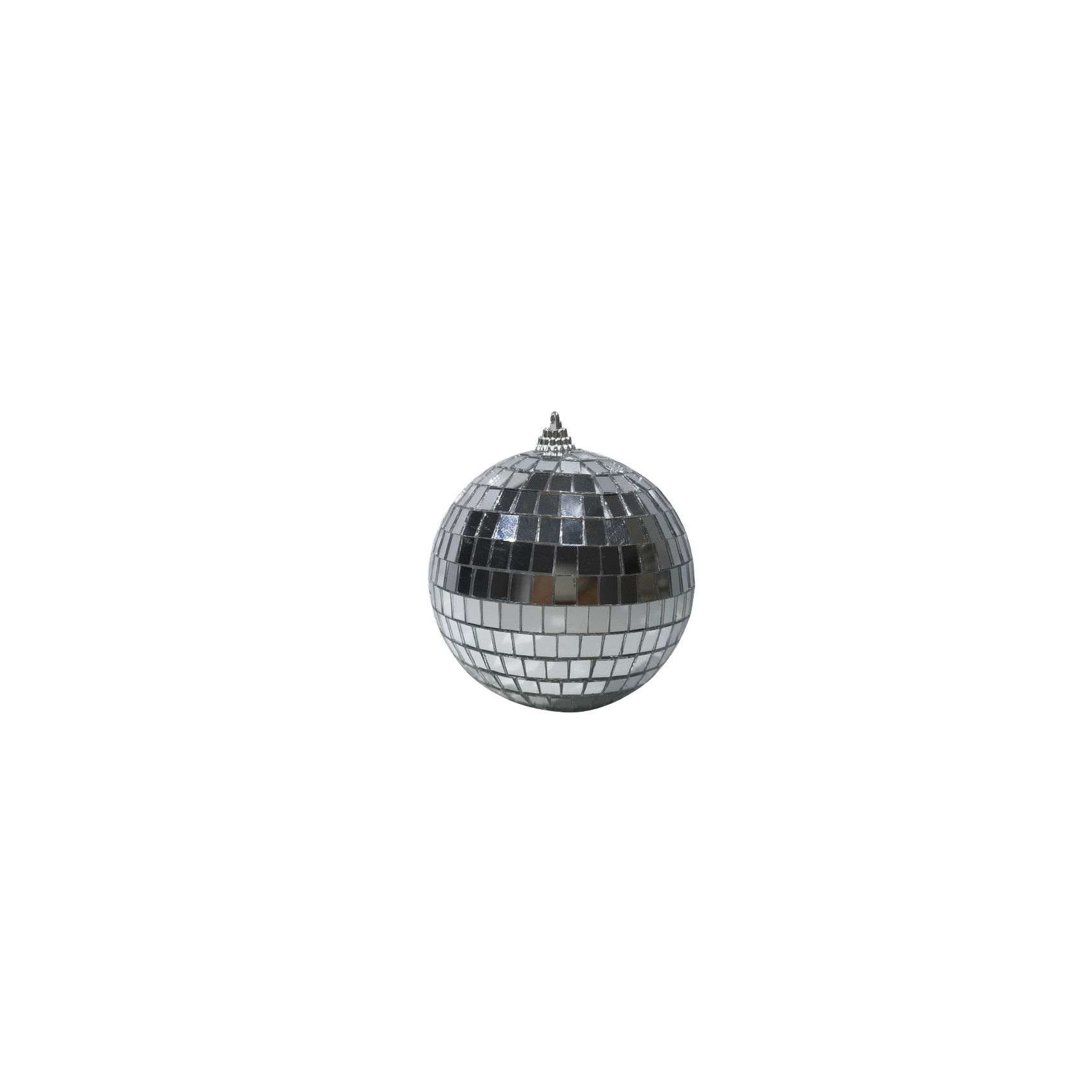 Petite boule à facettes disco 10 cm argentée pour décoration de fête et soirée