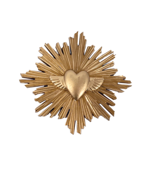 Ex-Voto décoratif en forme d'ailes dorées, idéal pour une décoration murale poétique et spirituelle.