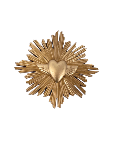 Ex-Voto décoratif en forme d'ailes dorées, idéal pour une décoration murale poétique et spirituelle.