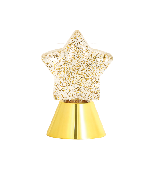 Lampe décorative en forme d'étoile dorée brillante à piles, design moderne et lumineux