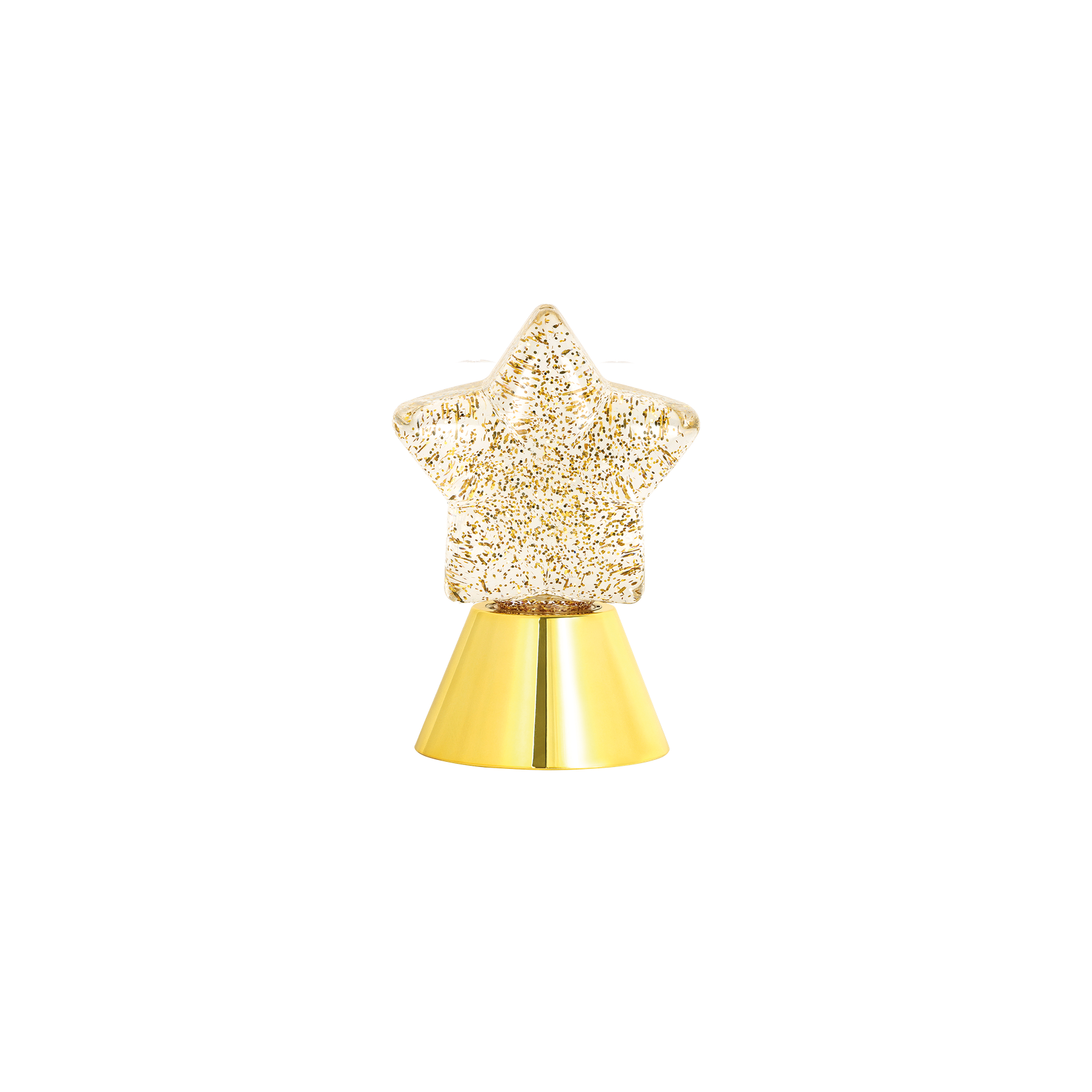 Lampe décorative en forme d'étoile dorée brillante à piles, design moderne et lumineux