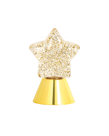 Lampe décorative en forme d'étoile dorée brillante à piles, design moderne et lumineux