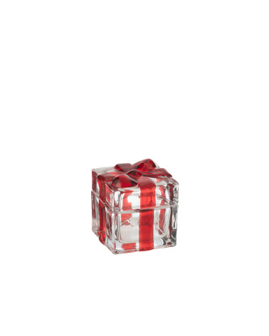 Boite cadeau verre noeud rouge