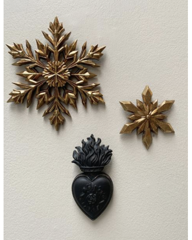 Décoration murale flocon doré 18cm