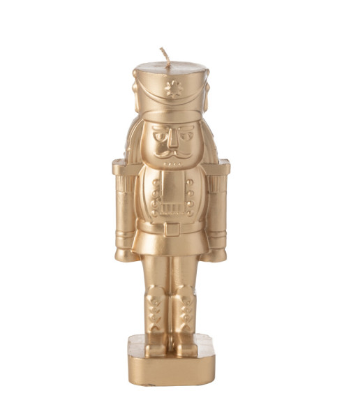 Bougie casse-noisette dorée en paraffine décorative pour Noël