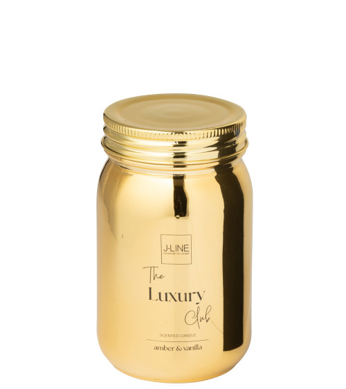 Bougie parfumée dorée – ambre et vanille – cadeau de Noël chic