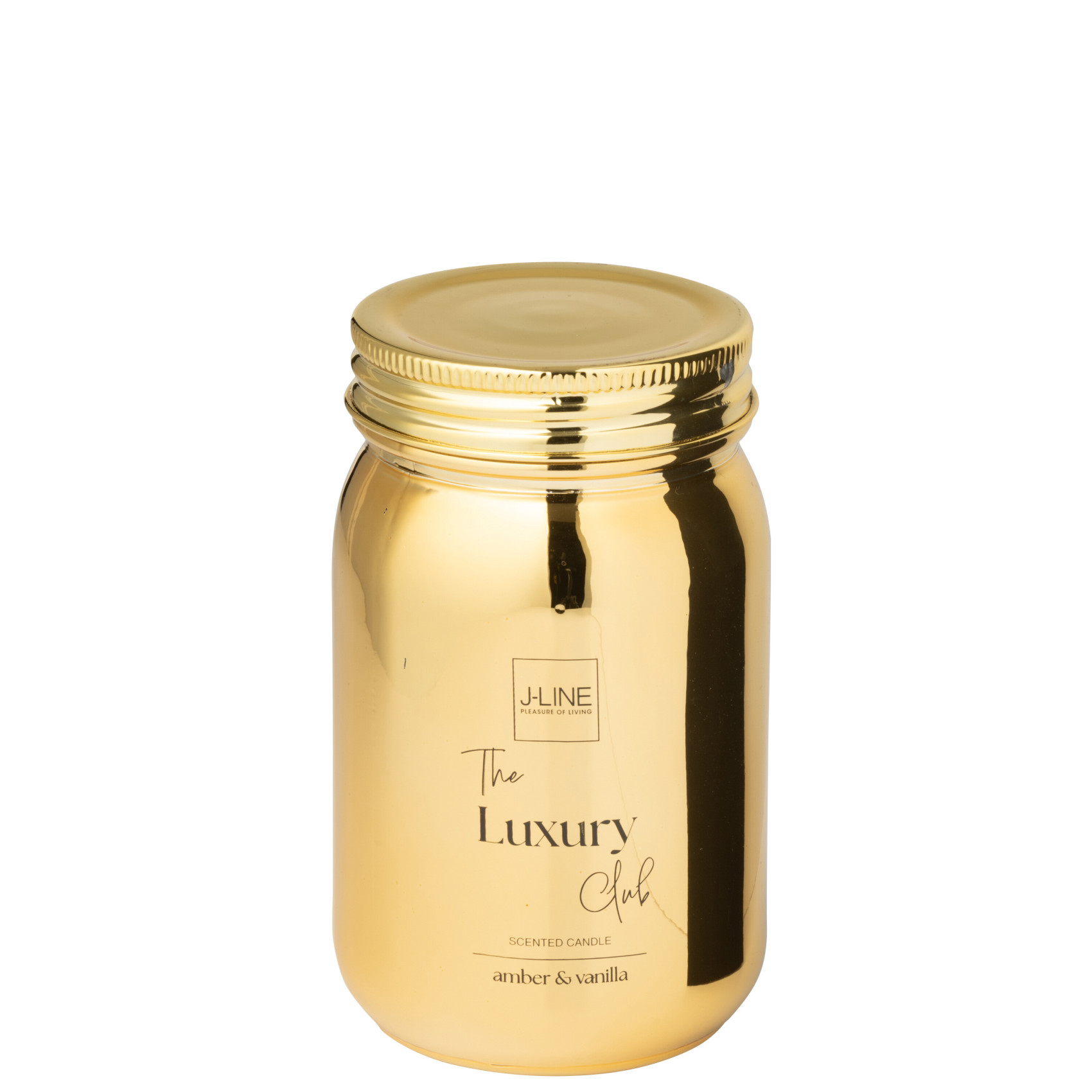 Bougie parfumée dorée – ambre et vanille – cadeau de Noël chic