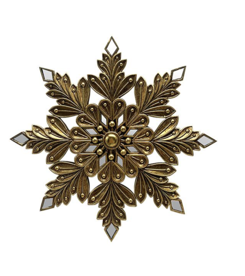 Flocon mural doré en résine sculpté, décoration murale Noël EMDÉ