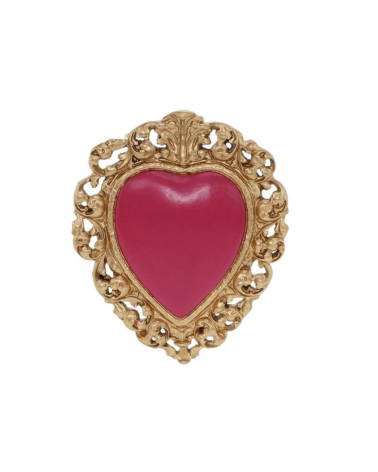 Ex-Voto doré coeur rose