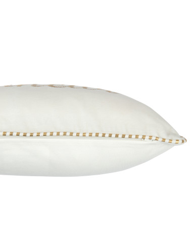 Coussin bonheur blanc / or