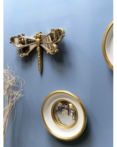 Décoration murale libellule miroir doré - Style baroque & bohème