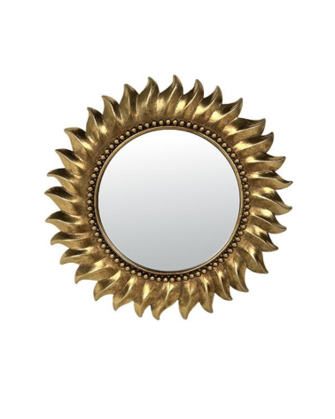 Miroir Soleil Doré 18 cm – Décoration Murale Vintage Chic